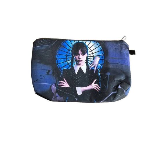Wednesday Adams Family Hand Cinch Drawstring Gym Bag Extra Zippered Pouch NEW - Picture 5 of 9